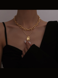 « Discover the Charm: The Vintage-Style Double Layer Gold-Plated Stainless Steel Oversize Necklace Sweater Chain – Clover »