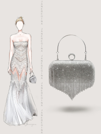 « Sparkling Elegance: Unveiling the Heart-Shaped Tassel Rhinestone Evening Purse in Silver »