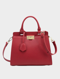 « Discover the Elegance: Claire’s Designer-Inspired Handbag Stachel with Lateral Pouches in Red, Black, and Caramel for Women »