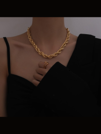 « Unleashing Urban Chic: A Deep Dive into the Oversize Cool Look Hip-Hop Luxury Gold Plated Stainless Steel 316L Necklace Sweater Chain – Kylie »