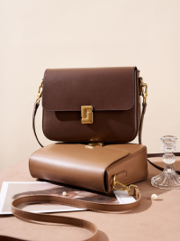 « Unveiling Zoey: The Epitome of Minimalist Elegance in a Structured Brown Crossbody Bag »