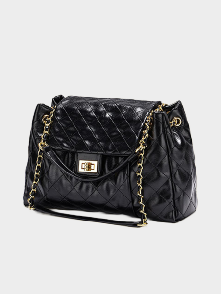 Stylish Black Quilted Tote: Your Perfect Summer Companion