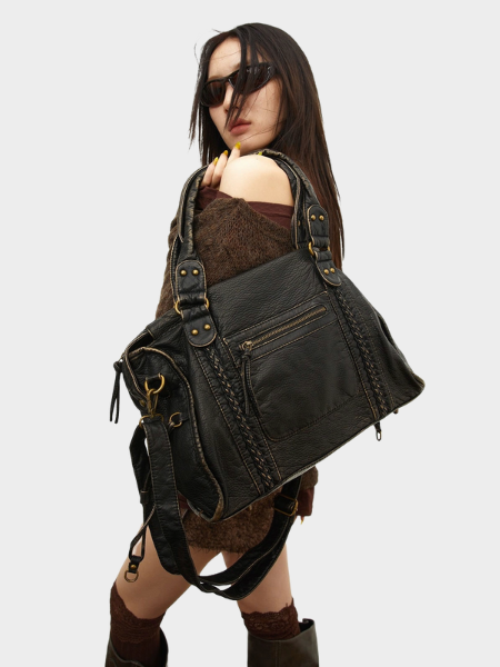 Retro Luxe: The Black Leather Satchel Making Waves This Summer